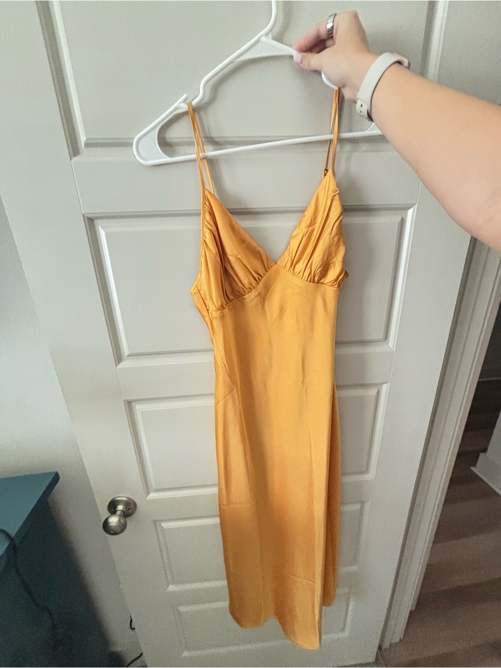 Abercrombie & Fitch Mustard Satin Slip Top